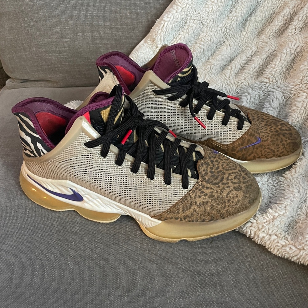 Nike LeBron 19 Low "Safari" sneakers.
